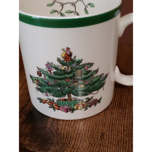 4 Vintage Spode Christmas Tree Tom & Jerry Mugs  Made in England Original Box - Picture 6 of 10